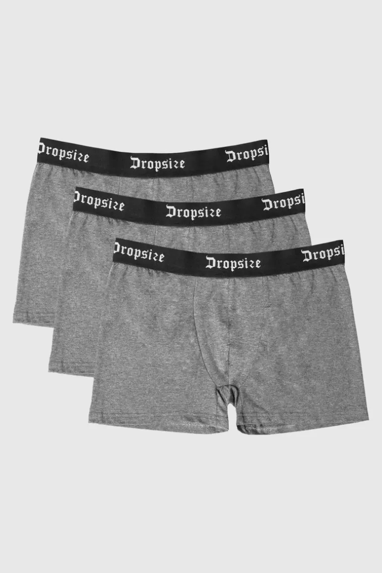 Discount Dropsize Boxershorts 3'Er Pack Grey Melange