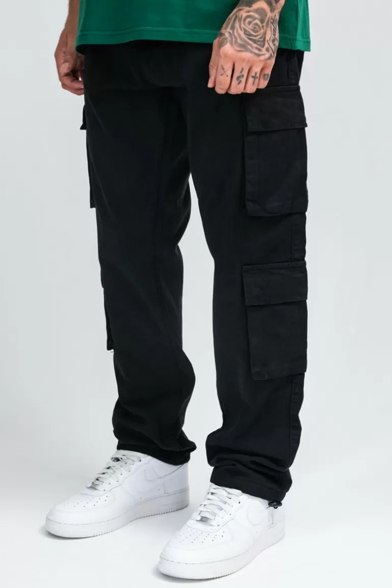 Hot Dropsize Double Pocket Cargo Pant Black