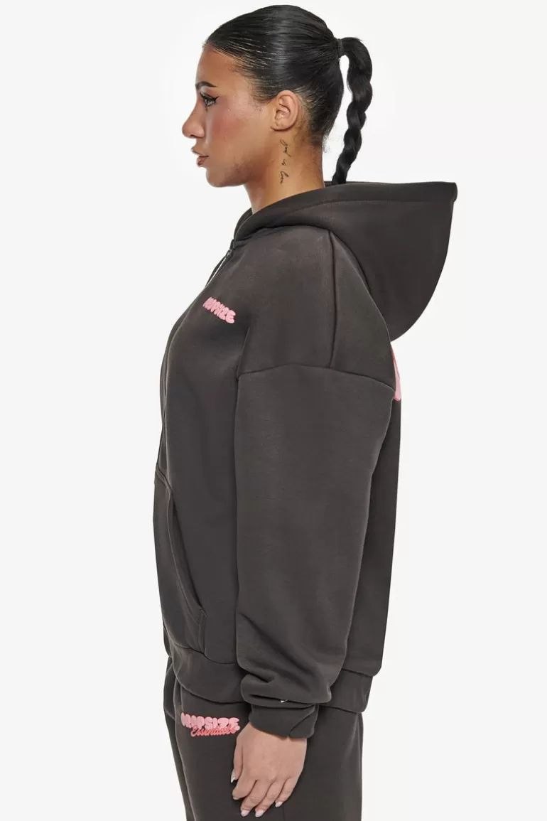 Online Dropsize Essential Crew Zip Hoodie Washed Black