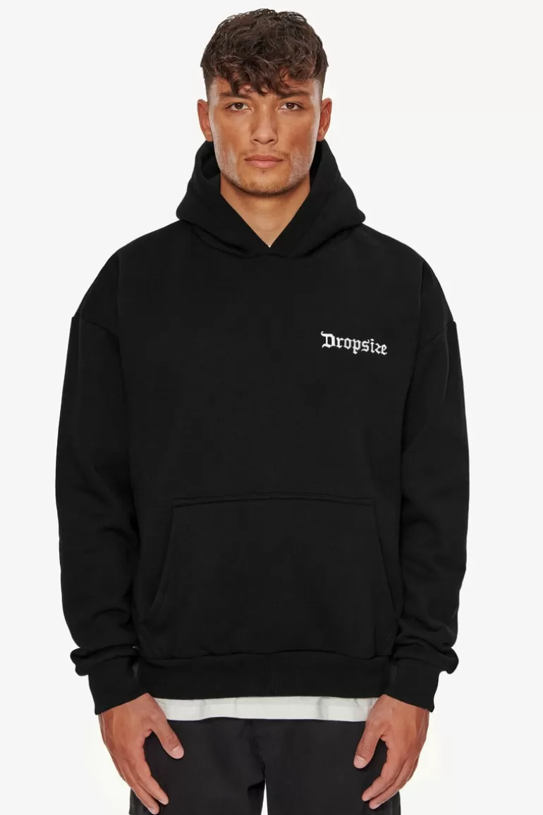 Fashion Dropsize Heavy Backlogo Hoodie Black / White