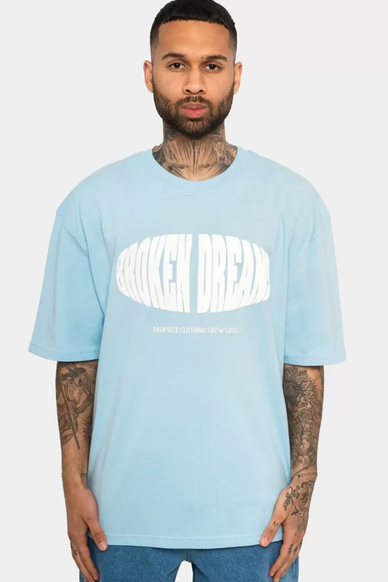 Online Dropsize Heavy Broken Dreams T-Shirt Baby Blue