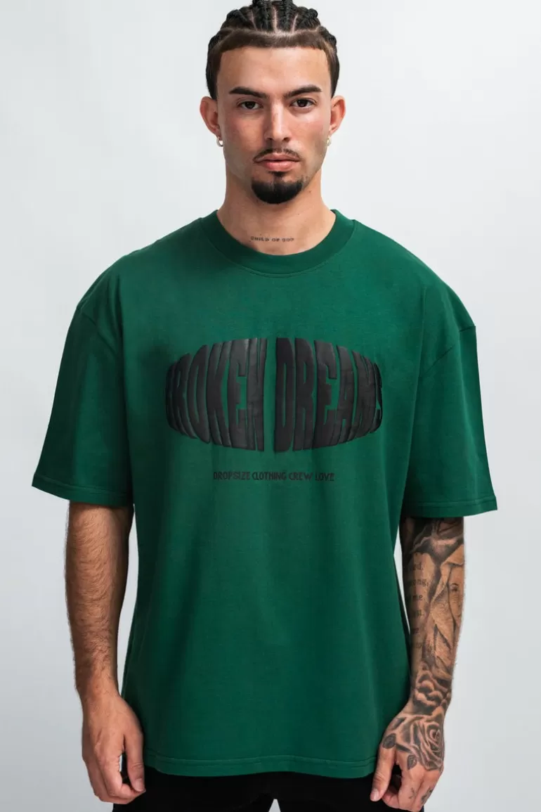 Discount Dropsize Heavy Broken Dreams T-Shirt Green