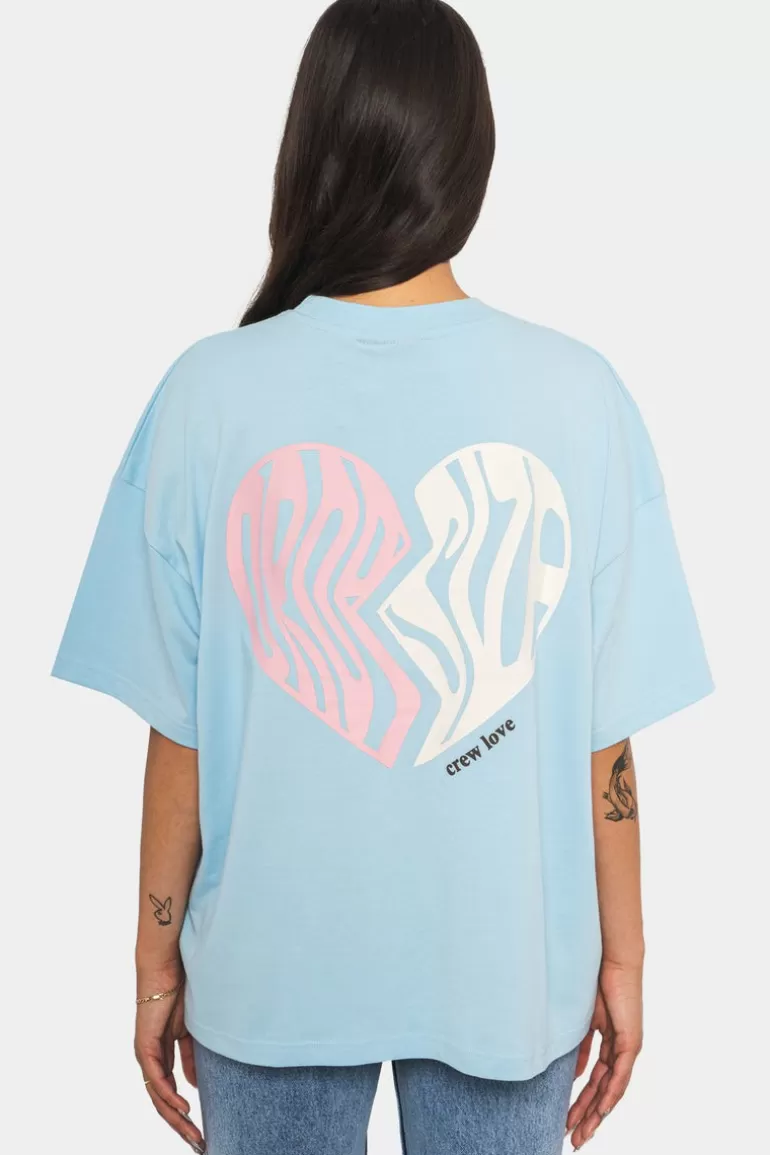 Cheap Dropsize Heavy Broken Heart T-Shirt Baby Blue