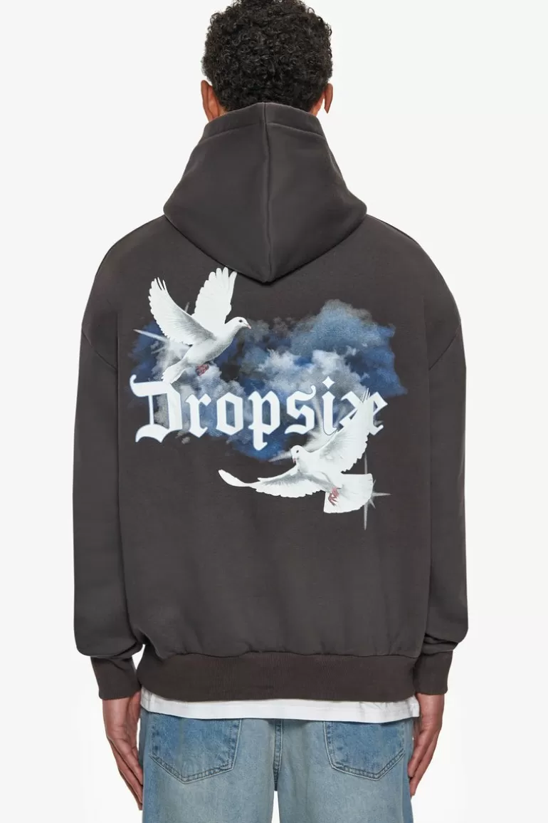 Best Dropsize Heavy Cloud Dove Hoodie Washed Black