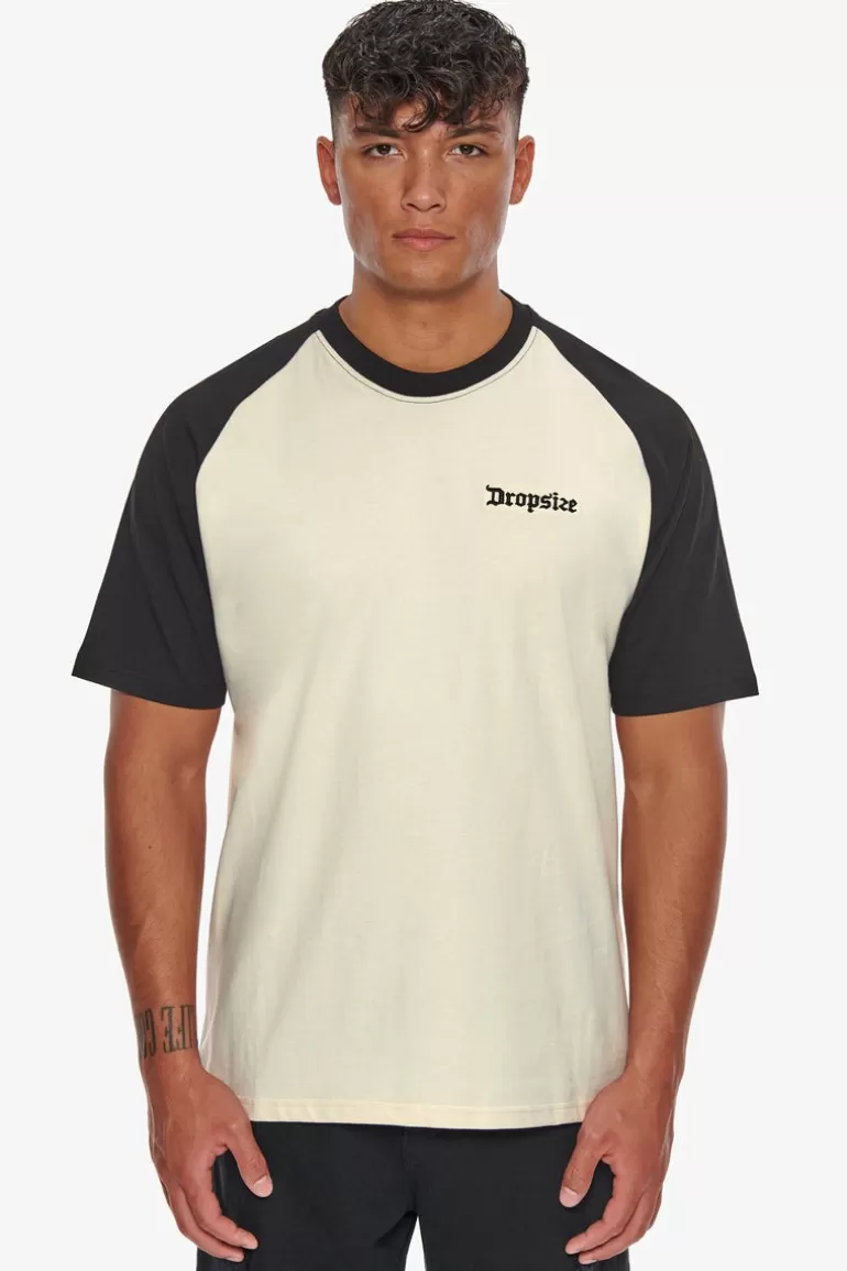 Fashion Dropsize Heavy Coloured Arms T-Shirt Coconut Milk/ Black