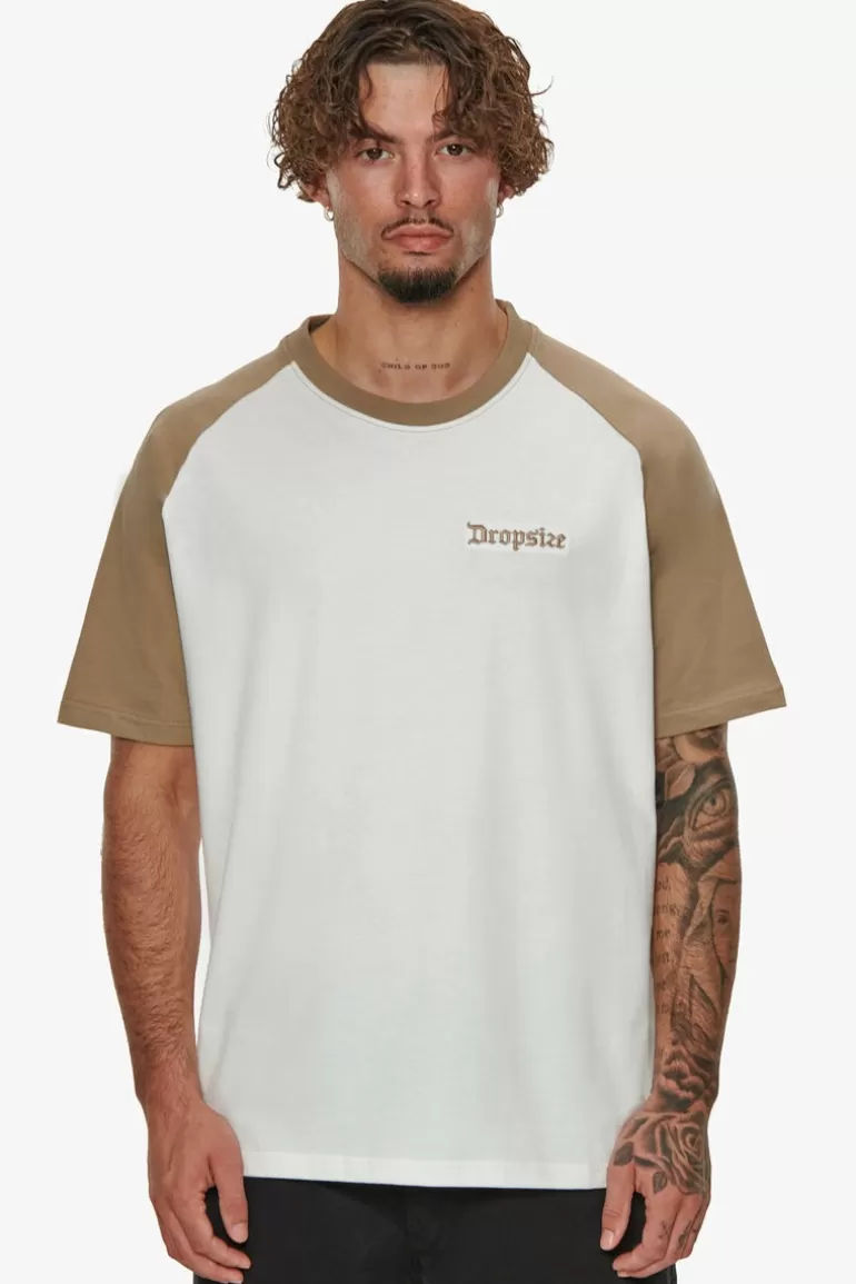 Cheap Dropsize Heavy Coloured Arms T-Shirt Silvermink/ Cream