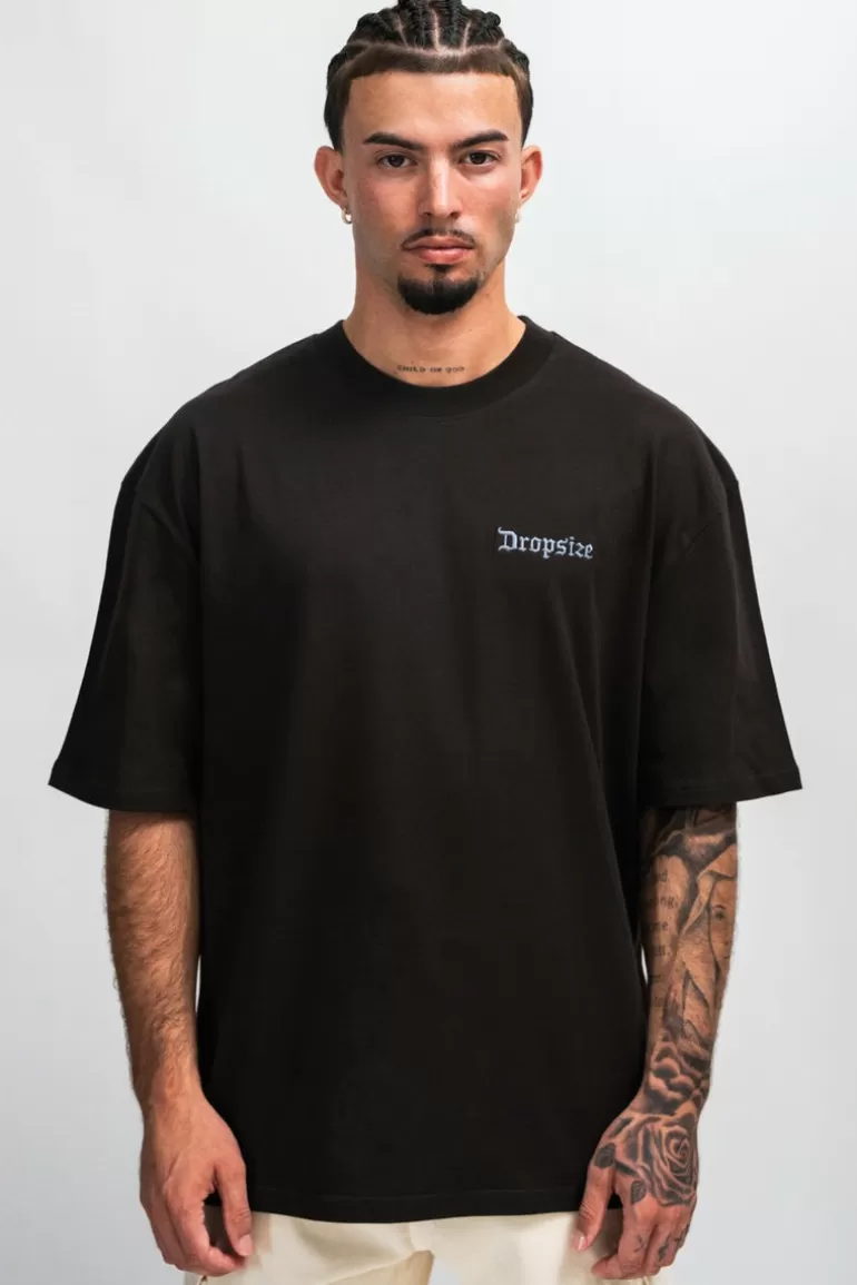 Cheap Dropsize Heavy Crew Heart T-Shirt Washed Black