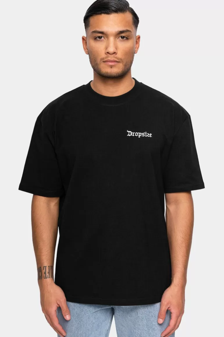 Discount Dropsize Heavy Crew T-Shirt Black