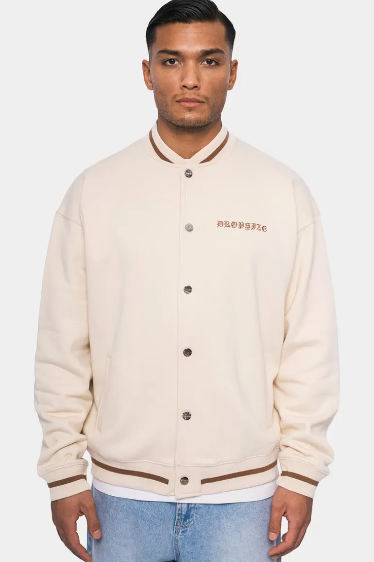 Cheap Dropsize Heavy Crime College Jacket Coconut Milk Brown