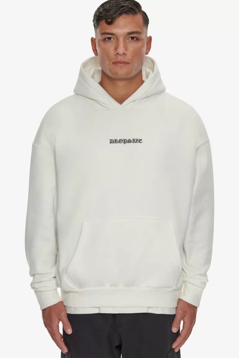 Discount Dropsize Heavy Crime Hood Hoodie Cream