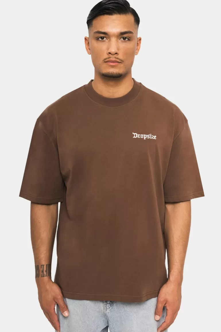 New Dropsize Heavy Embo T-Shirt Brown