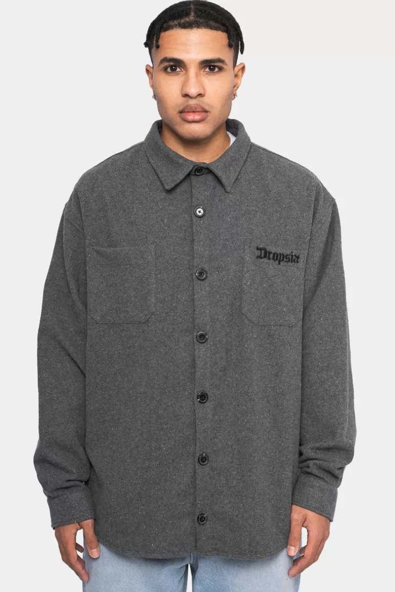 Cheap Dropsize Heavy Flannel Jacket Grey