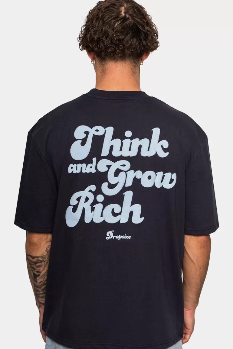 Best Sale Dropsize Heavy Grow Rich T-Shirt Navy