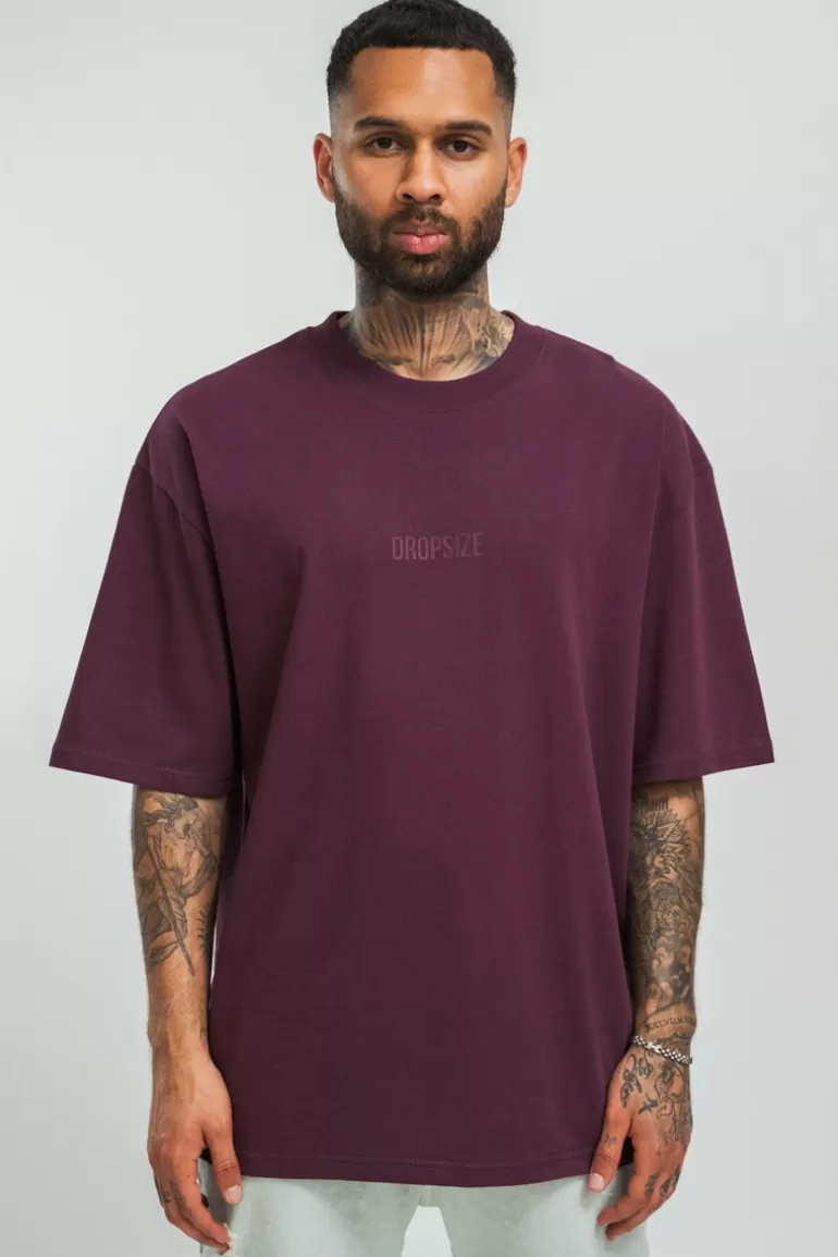 Store Dropsize Heavy Hd Front Logo T-Shirt Grape Wine