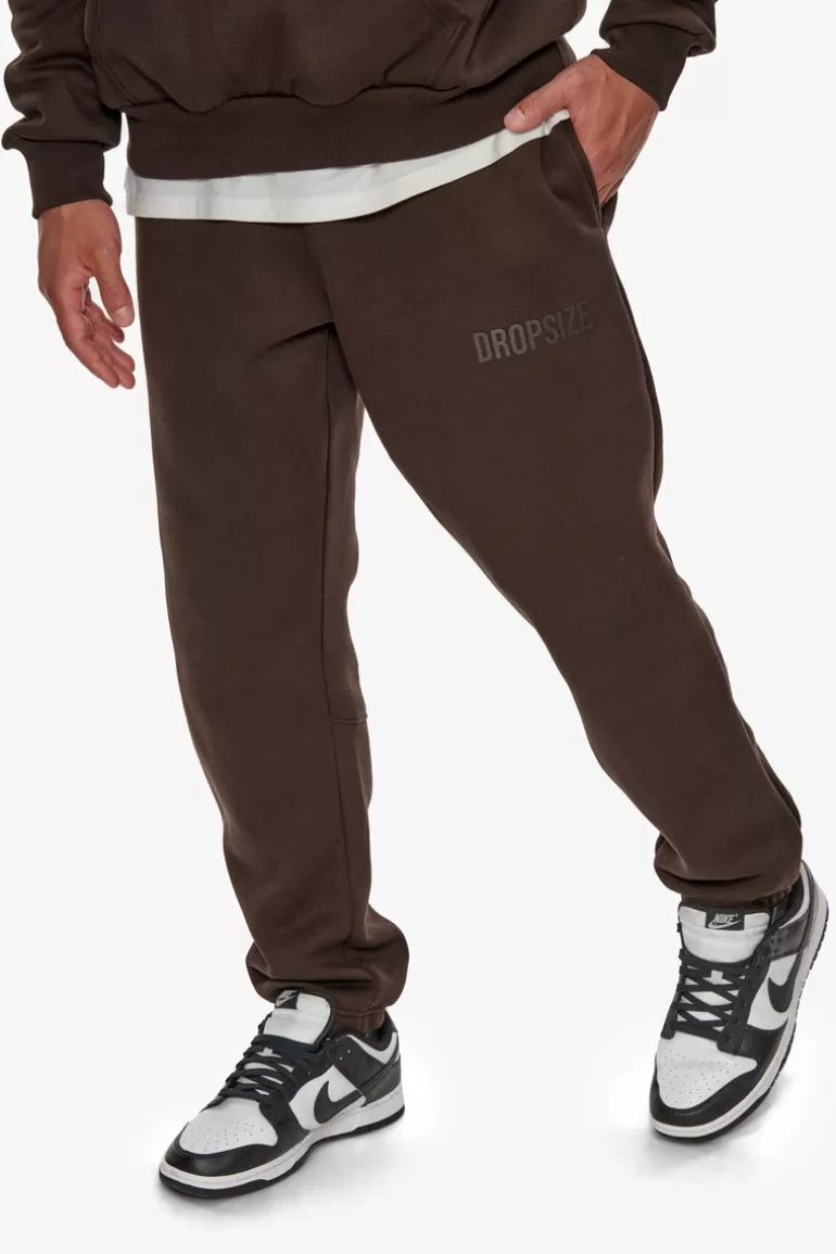 Online Dropsize Heavy Hd Print Jogger Chocolate Brown