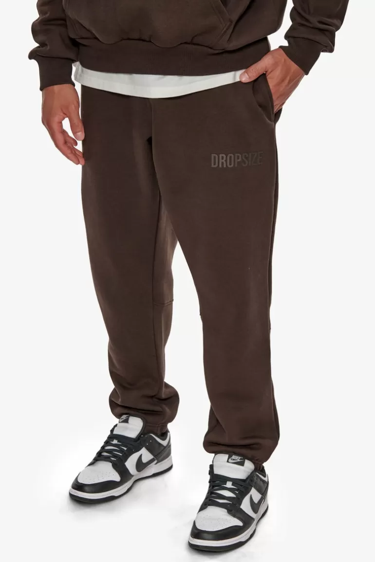 Online Dropsize Heavy Hd Print Jogger Chocolate Brown