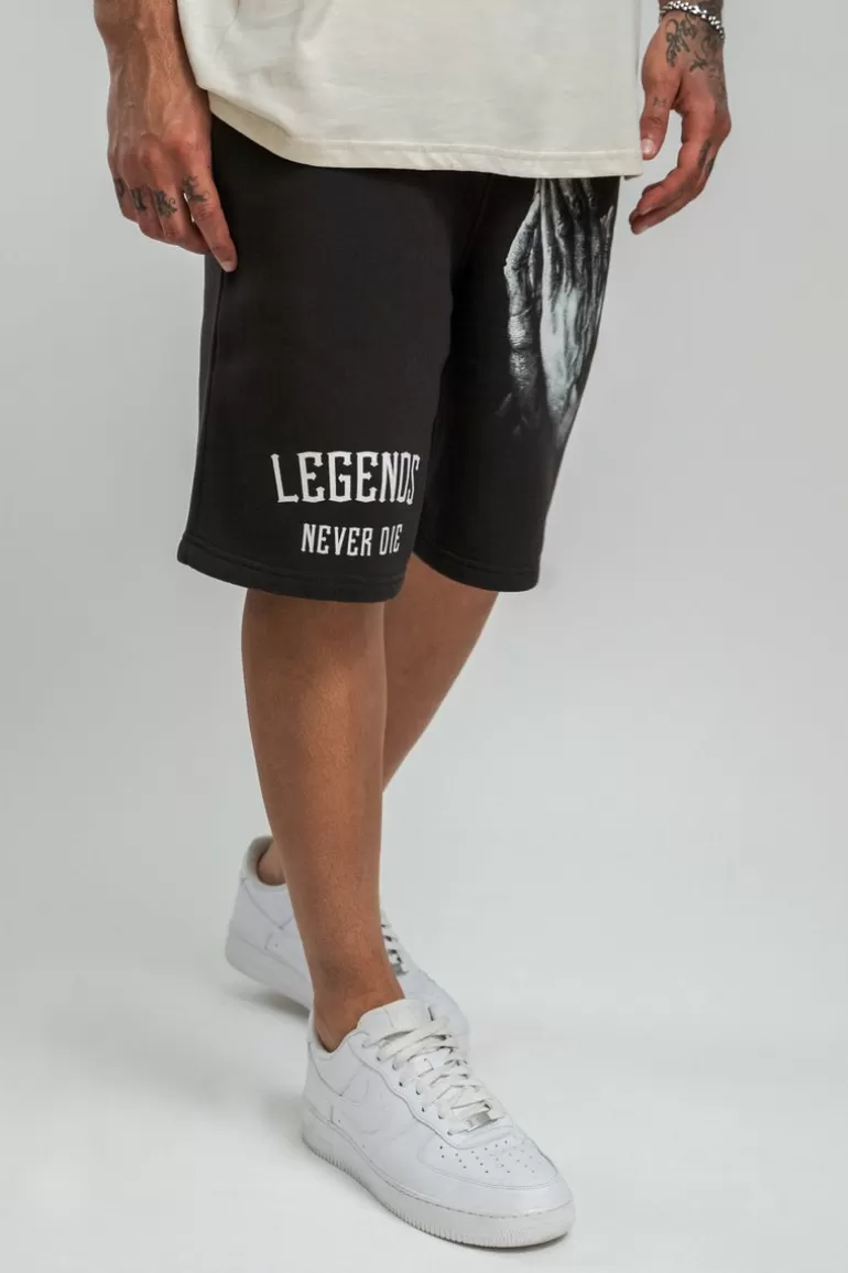 Cheap Dropsize Heavy Legends Sweat Short Washed Black