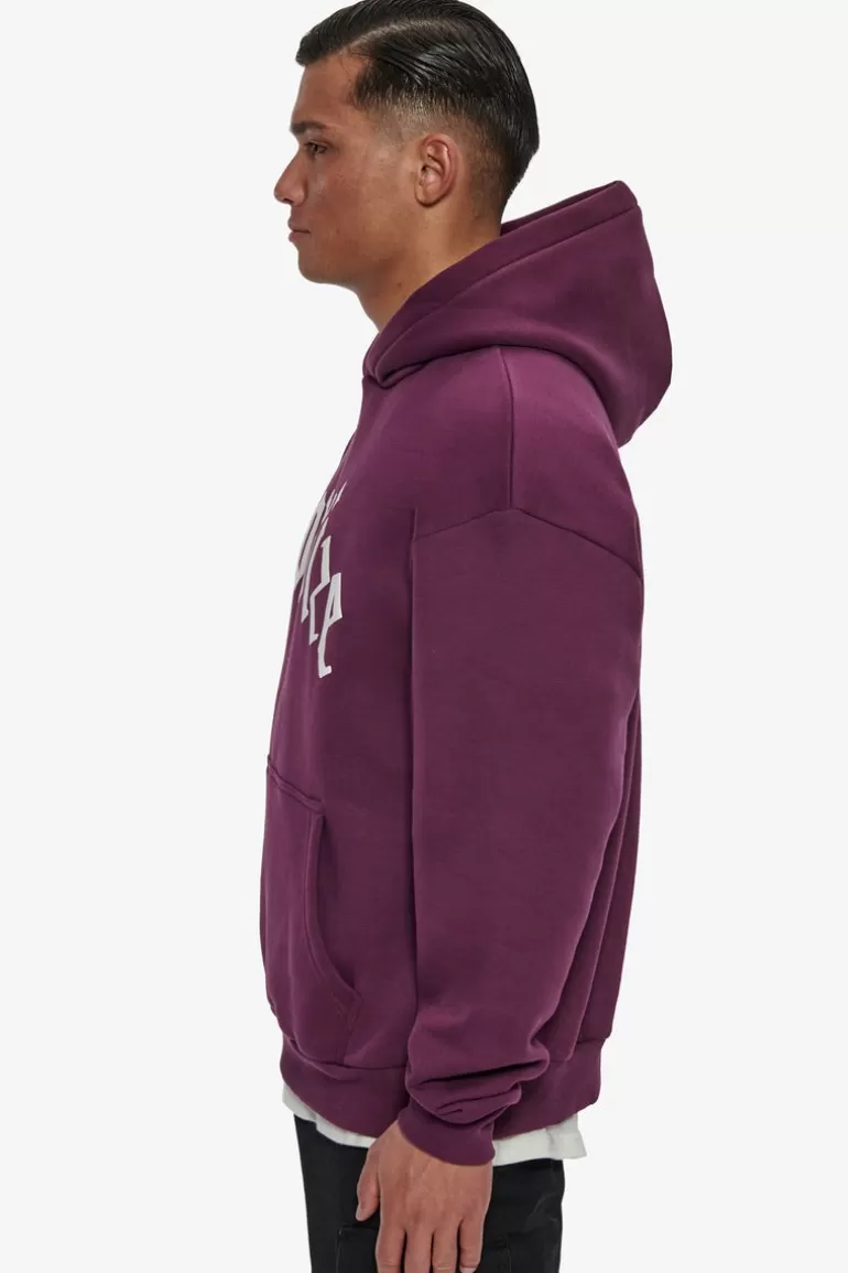 Fashion Dropsize Heavy Logo Design Hoodie Grape Wine