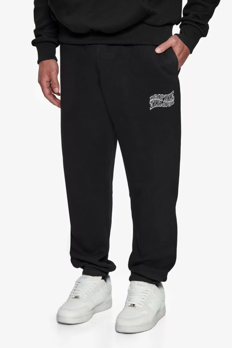 Flash Sale Dropsize Heavy Mirrored Logo Jogger Black