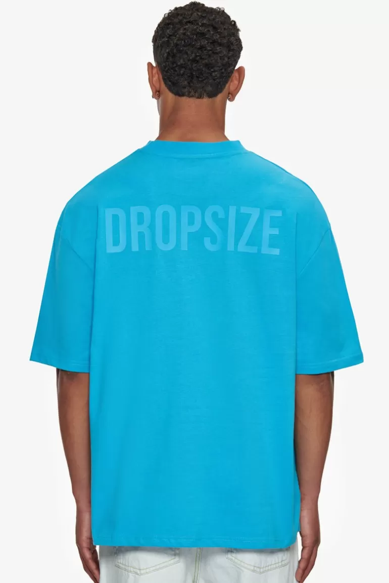 Flash Sale Dropsize Heavy Overisze Hd Print T-Shirt River Blue