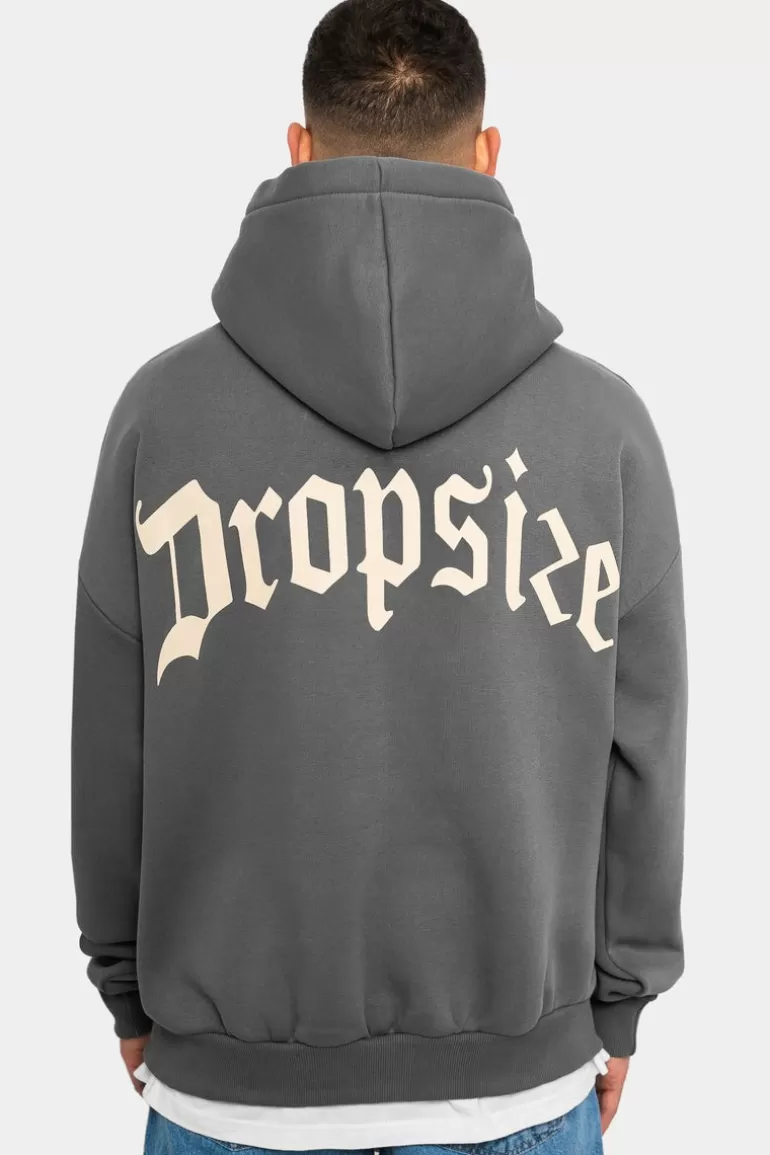 Clearance Dropsize Heavy Oversize Backprint Hoodie Grey