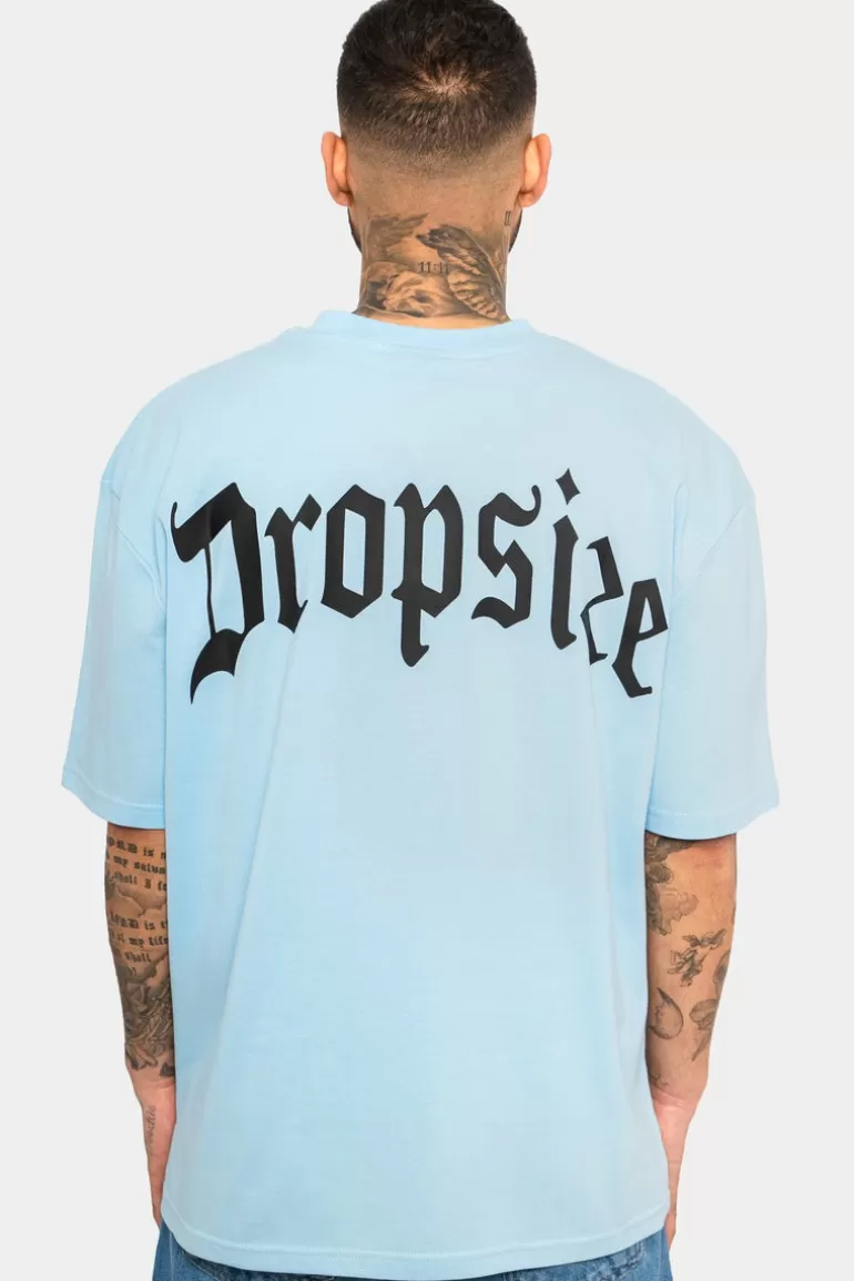 Best Dropsize Heavy Oversize Backprint T-Shirt Baby Blue