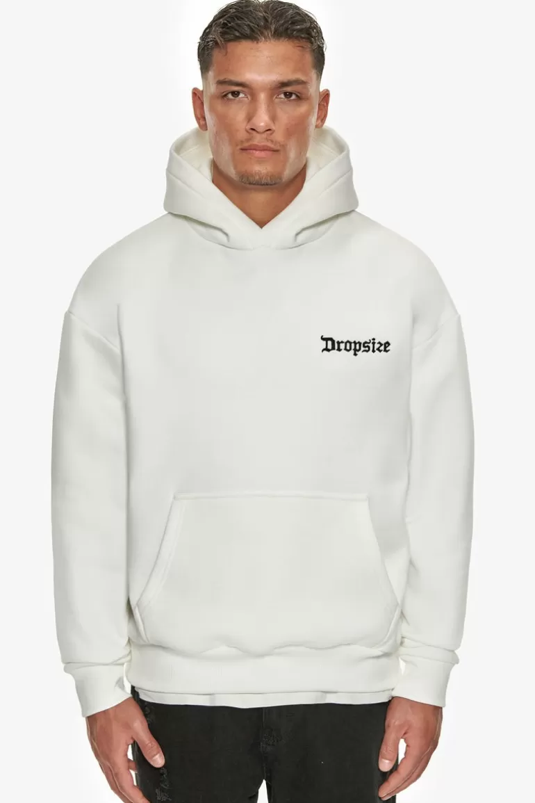 Store Dropsize Heavy Oversize Big Logo Hoodie Cream White