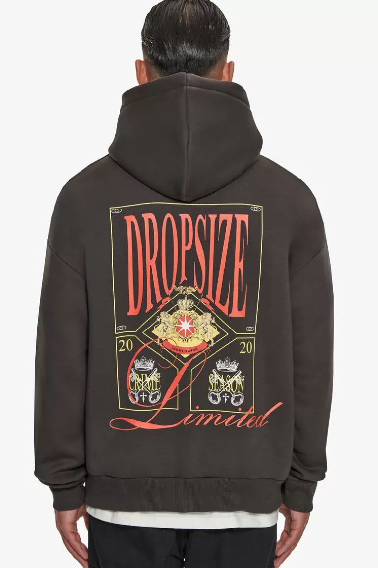 Best Sale Dropsize Heavy Oversize Big Logo Hoodie Washed Black