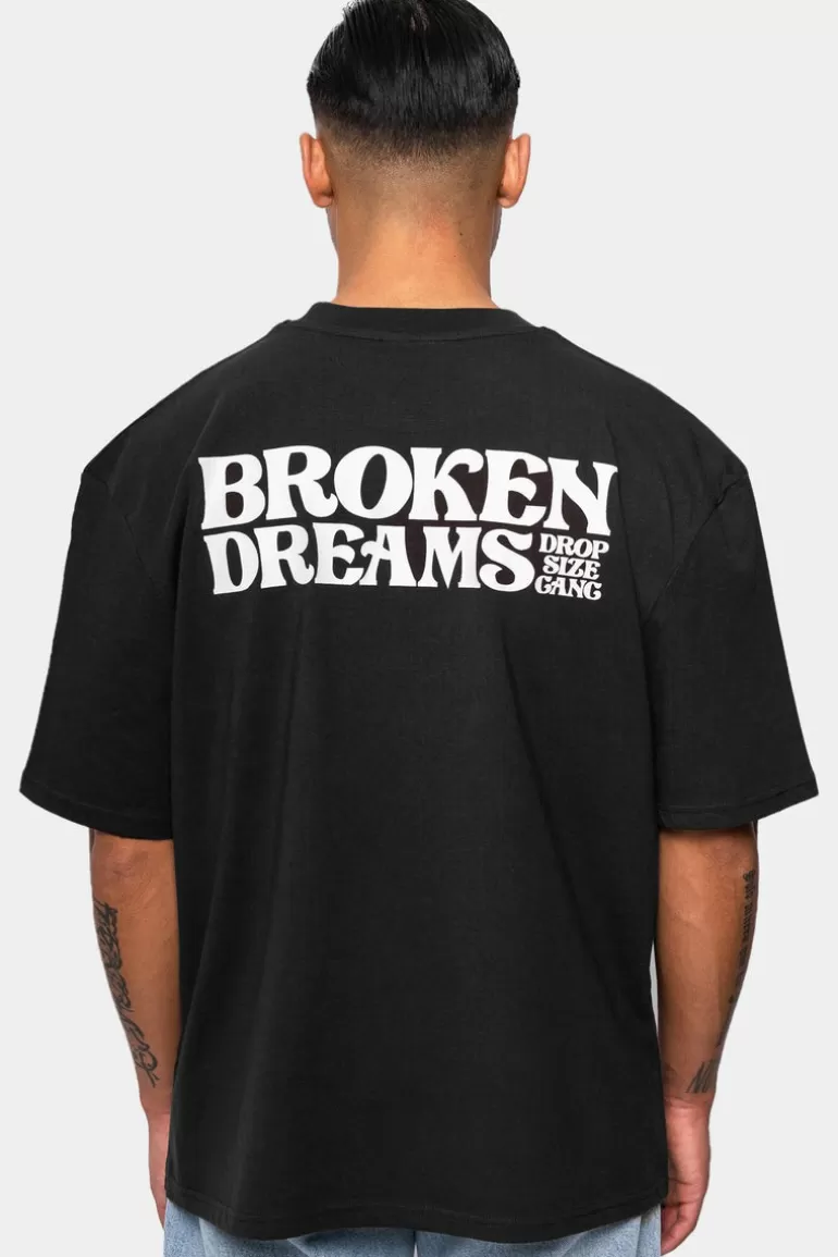 Store Dropsize Heavy Oversize ''Broken Dreams'' T-Shirt Washed Black