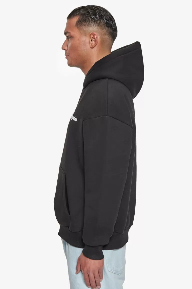 Clearance Dropsize Heavy Oversize Bubble Logo Hoodie Black