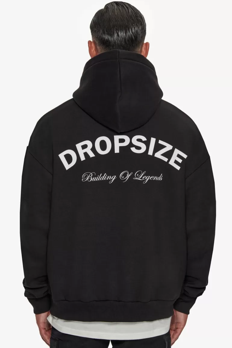 Cheap Dropsize Heavy Oversize Building Of Legends Hoodie Black