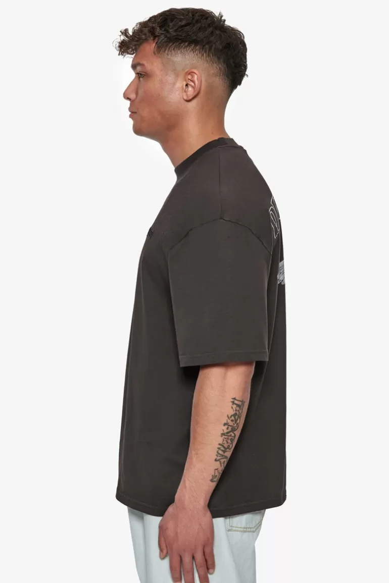 Outlet Dropsize Heavy Oversize Caress Doves T-Shirt Washed Black