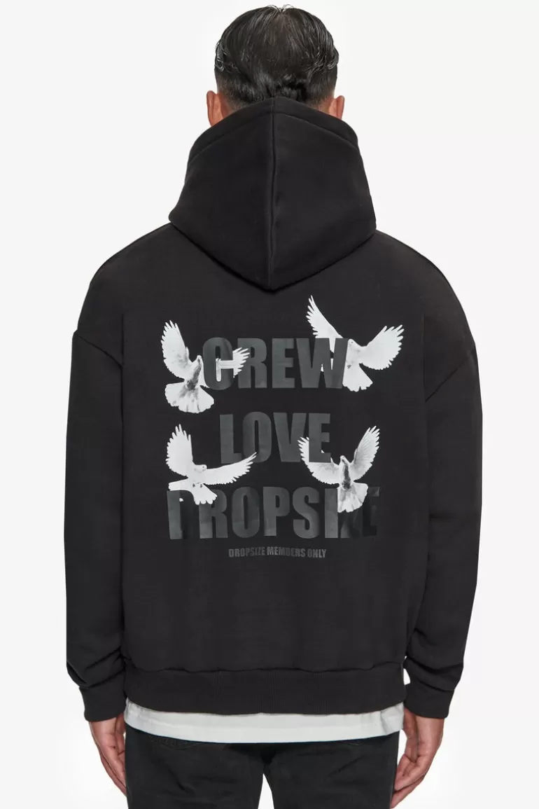 Store Dropsize Heavy Oversize Carrying Dove Hoodie Black