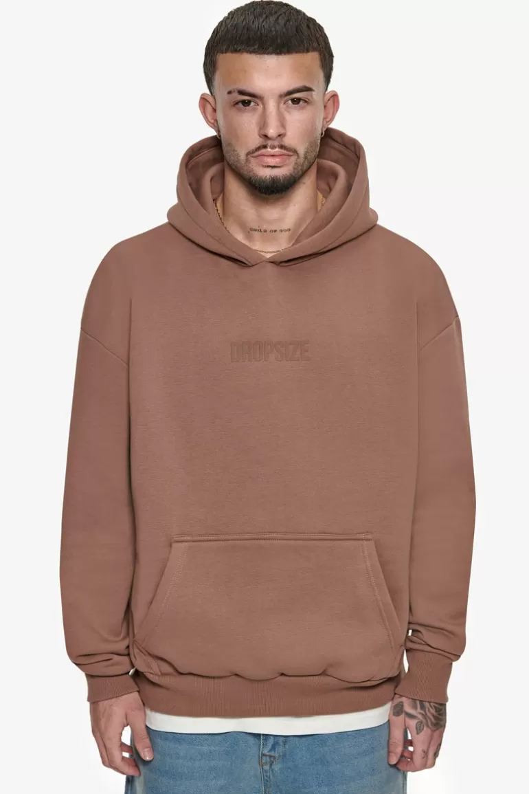 Hot Dropsize Heavy Oversize Center Hd Hoodie Brown