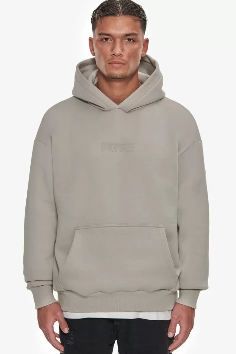 Discount Dropsize Heavy Oversize Center Hd Hoodie Stone