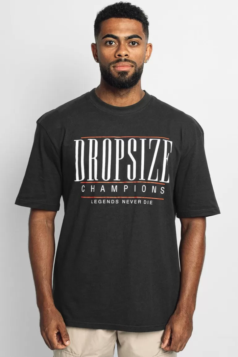 Shop Dropsize Heavy Oversize Champions T-Shirt Washed Black