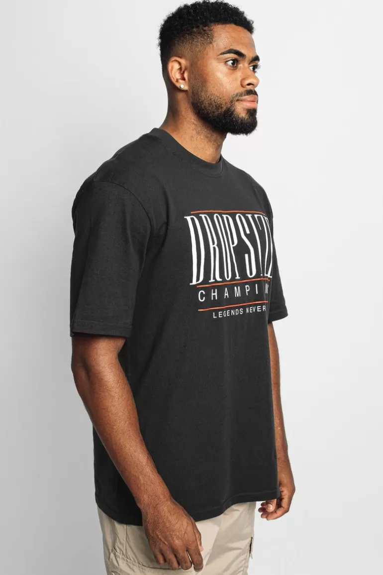 Shop Dropsize Heavy Oversize Champions T-Shirt Washed Black