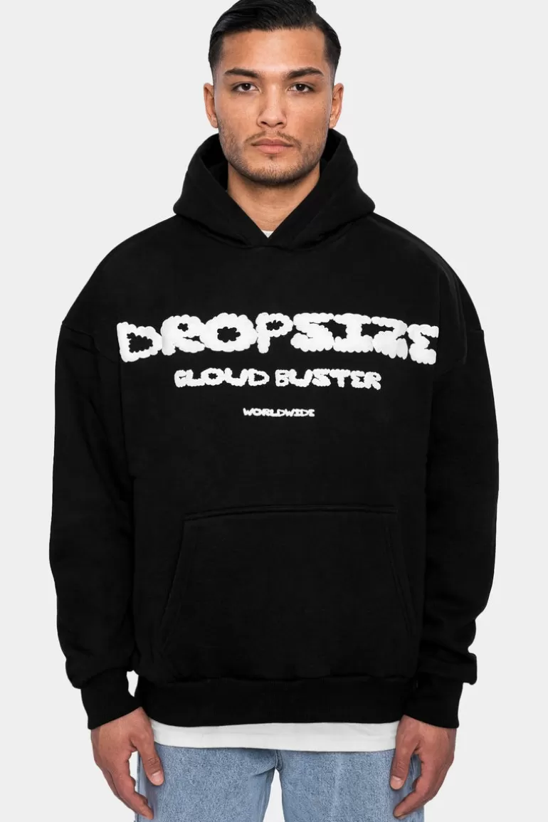 Outlet Dropsize Heavy Oversize Cloud Buster Hoodie Black