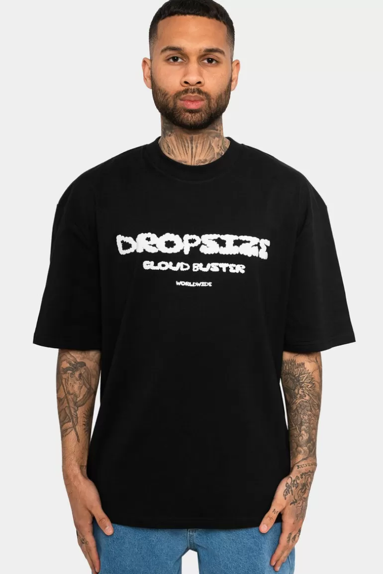 Discount Dropsize Heavy Oversize Cloud Buster T-Shirt Black