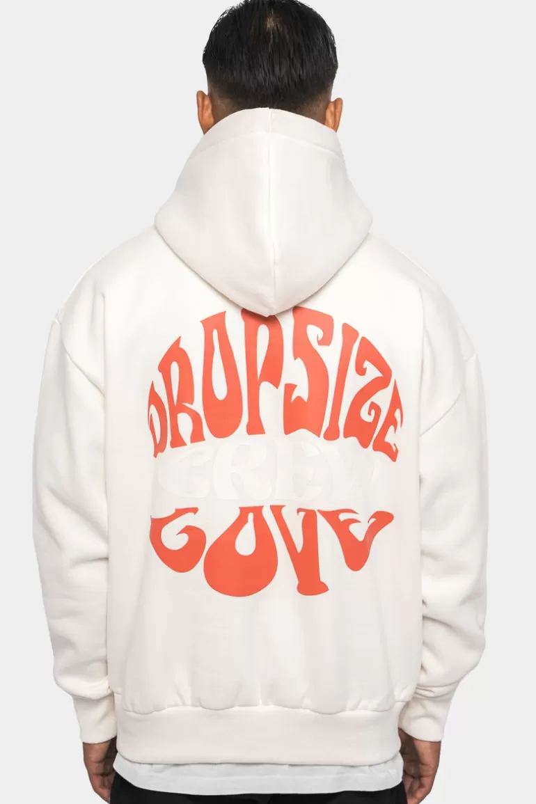 Store Dropsize Heavy Oversize ''Crew Love'' Hoodie Cream White