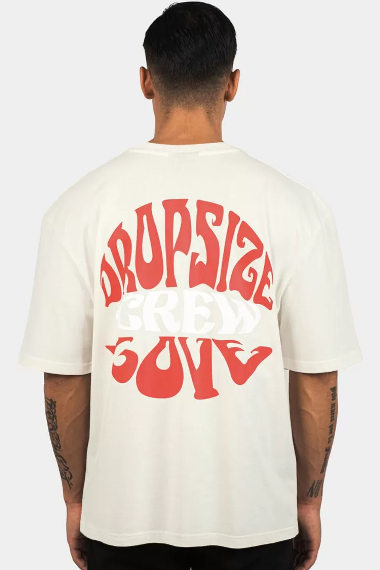 Cheap Dropsize Heavy Oversize ''Crew Love'' T-Shirt Cream