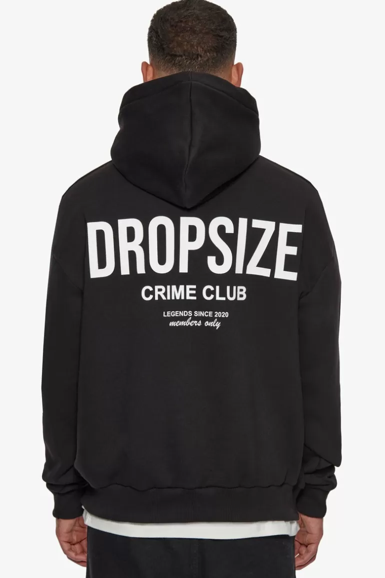 Flash Sale Dropsize Heavy Oversize Crime Club Hoodie Black