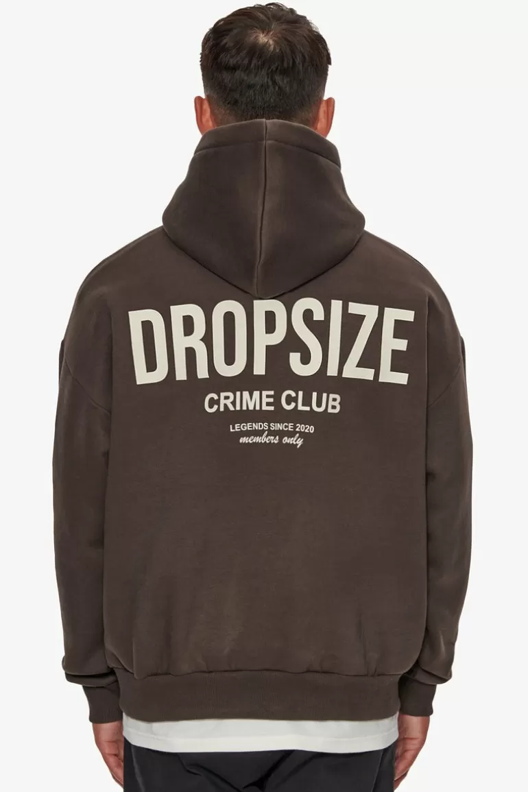 Flash Sale Dropsize Heavy Oversize Crime Club Hoodie Chocolate