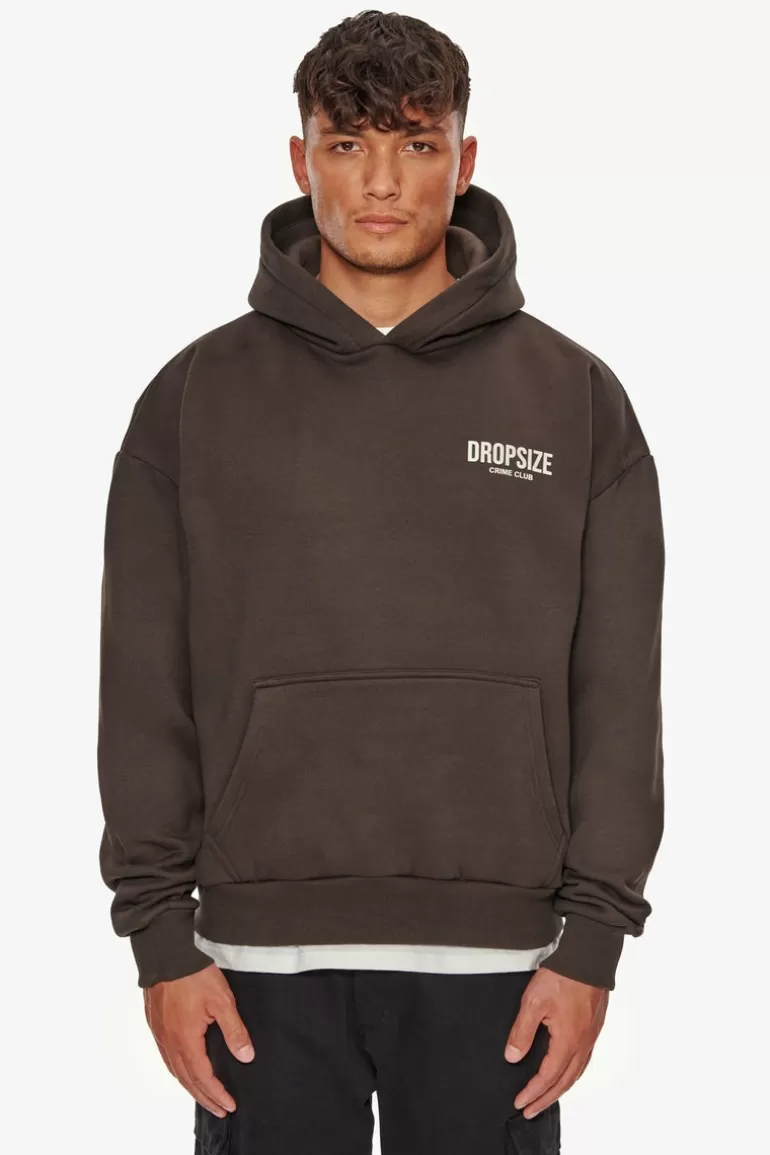 Flash Sale Dropsize Heavy Oversize Crime Club Hoodie Chocolate