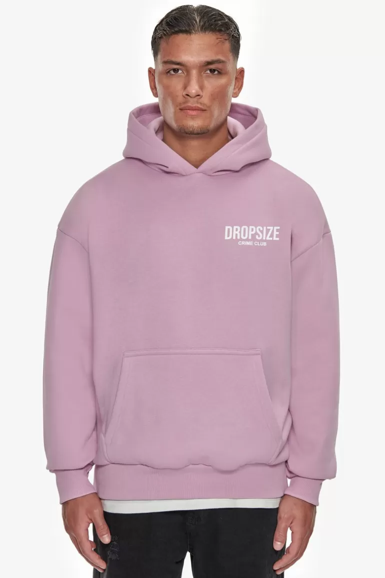 Hot Dropsize Heavy Oversize Crime Club Hoodie Lilac