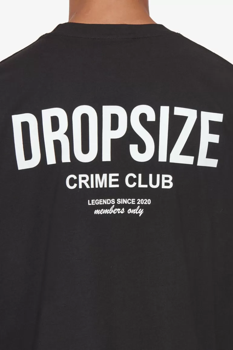 Clearance Dropsize Heavy Oversize Crime Club T-Shirt Black