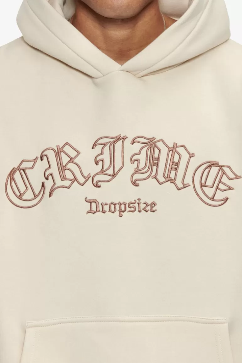 Clearance Dropsize Heavy Oversize Crime Outline Hoodie Coconut Milk