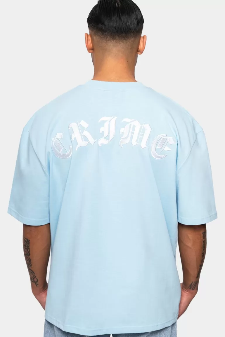 Cheap Dropsize Heavy Oversize Crime Tshirt Baby Blue