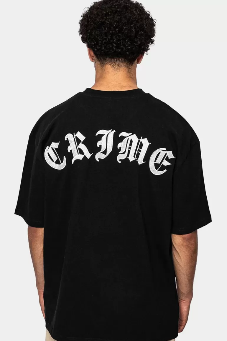 Best Dropsize Heavy Oversize Crime T-Shirt Black