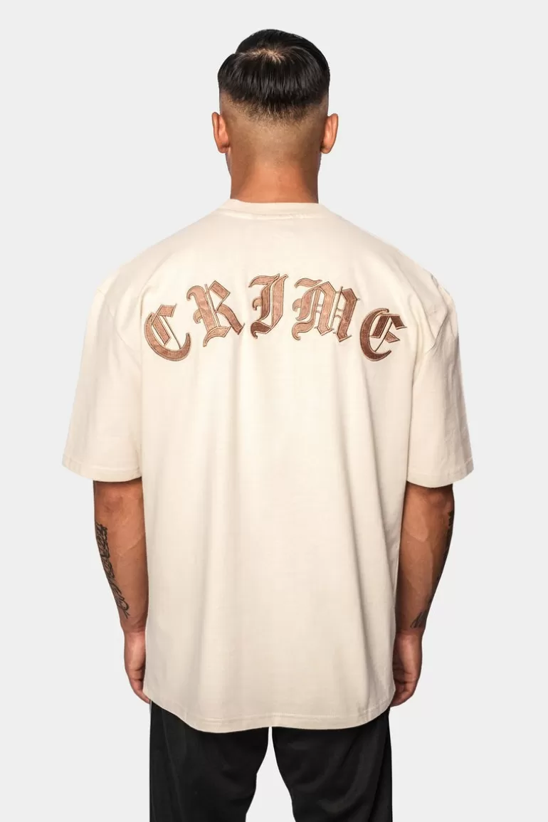 Hot Dropsize Heavy Oversize Crime T-Shirt Coconut Milk